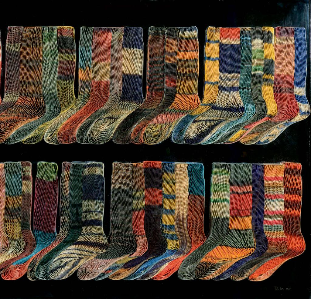16 Παύλος [Διονυσόπουλος] (γ. 1930) Chaussettes [1971] υπογεγραμμένο κάτω δεξιά: Pavlos χαρτί αφίσας, κουτί plexiglass, 120 x 200 cm. 30.000-40.