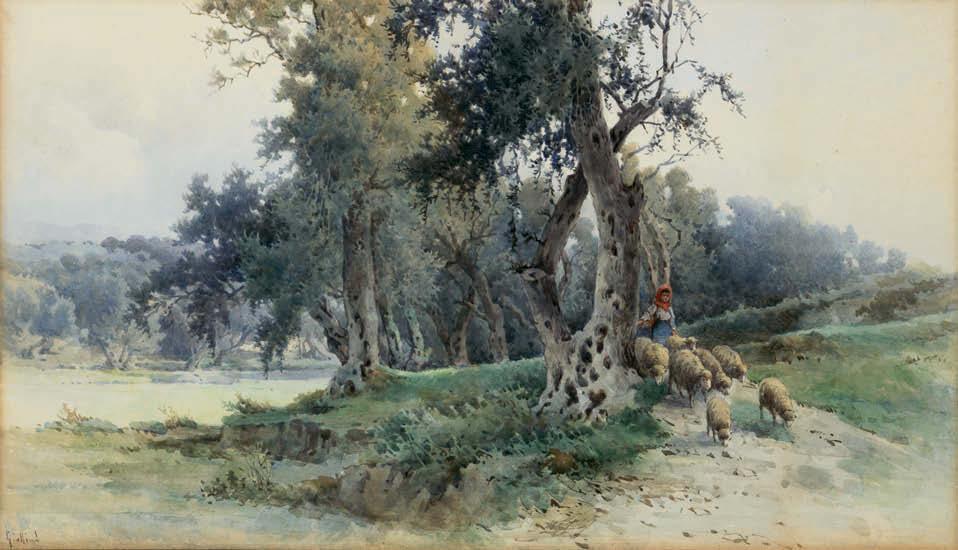 000 22 Άγγελος Γιαλλινάς (1857-1939) Δέντρα υπογεγραμμένο κάτω