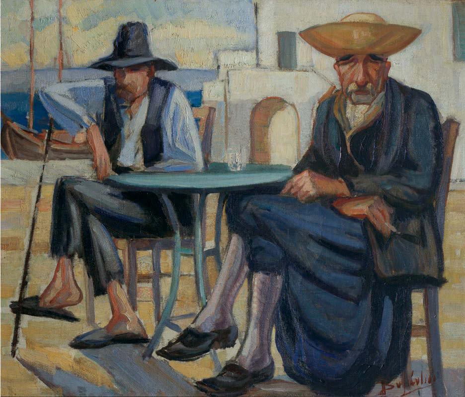 34 Περικλής Βυζάντιος (1893-1972) Υδραίοι υπογεγραμμένο κάτω δεξιά: Π.