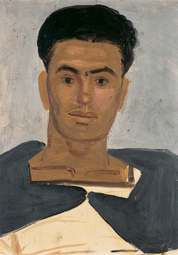 47 Γιάννης Τσαρούχης (1910-1989) Ναύτης λάδι σε χαρτόνι, 33 x 24 cm. 7.000-9.