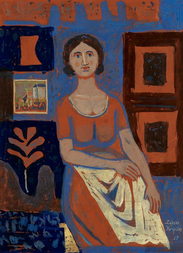 65 Ράλλης Κοψίδης (1929-2010) Γυναίκα υπογεγραμμένο και χρονολογημένο κάτω
