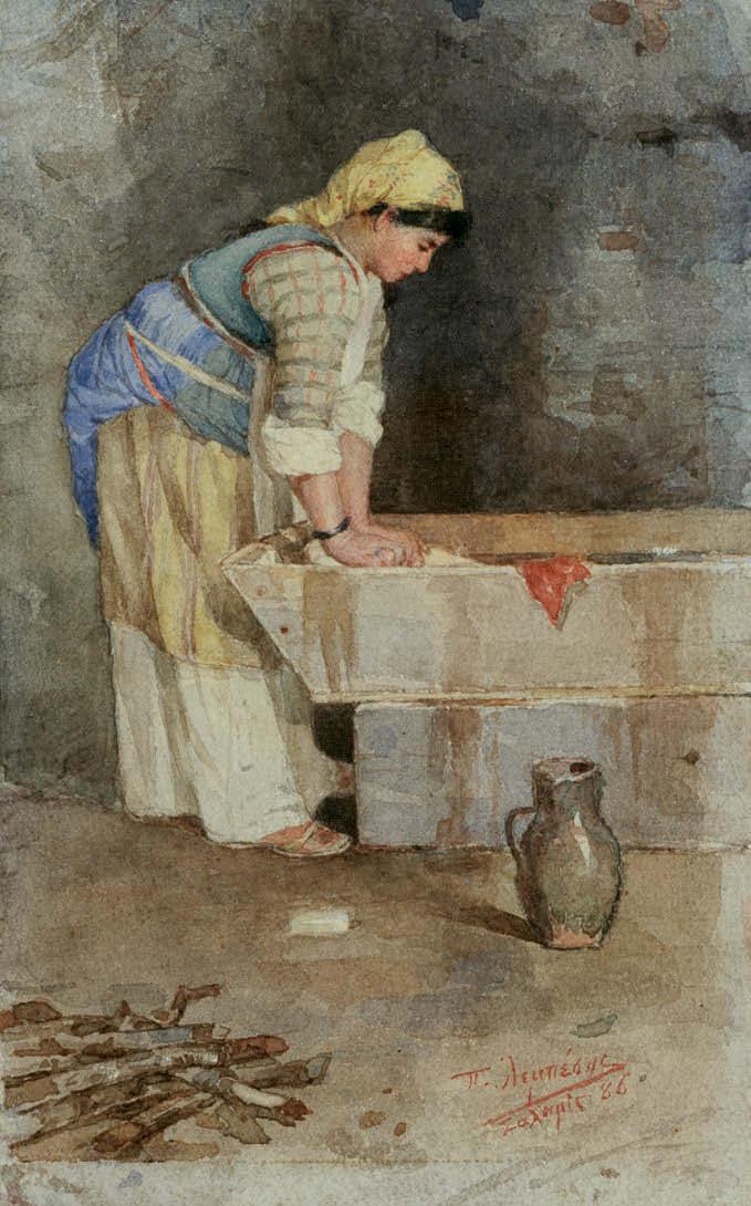 2 Πολυχρόνης Λεμπέσης (1848-1913) Στη σκάφη υπογεγραμμένο και χρονολογημένο κάτω