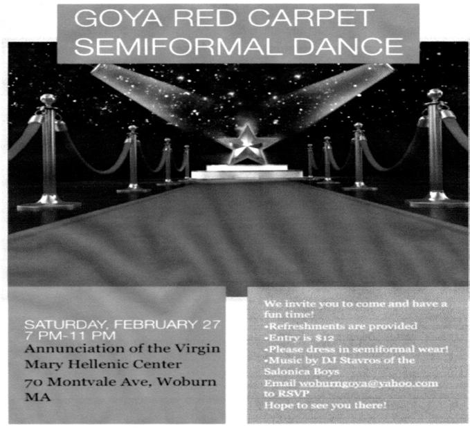 GOYAN DANCE PLEASE PRAY FOR Dorothy, Sofi, Jim, Gus, Maria, Christos, Penelope, Irene, Helen, Sophia, Vasiliki, Stacia, Nicholas, Stephen, Jimmy, Nina, David, James, Christopher, Denton, Christine,