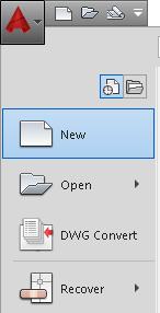 Κάντε κλικ στο κουμπί του AutoCad και στη συνέχεια πατήστε New.