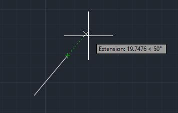 Extension Έλκει τον κέρσορα σε μια προσωρινή επέκταση της γραμμής ή τόξου που εμφανίζεται όταν περνάτε τον κέρσορα πάνω από το τελικό σημείο των αντικειμένων, ώστε να