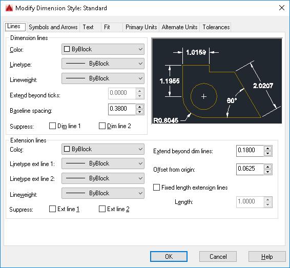 3 o Dimension Style Manager-Καρτέλα Lines Για να ανοίξετε το παράθυρο Dimension Style Manager επιλέξτε από το μενού Format, Dimension Style και στη συνέχεια πατήστε στο Modify για το στυλ που θέλετε