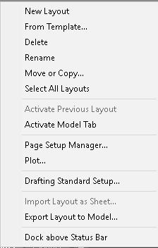 Ανοίγει το παράθυρο Page setup manager στο οποίο φαίνονται τα Layouts που