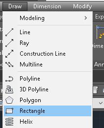 4 ο - Rectangle Με την εντολή Rectangle, μπορείτε να δημιουργήσετε ένα αντικείμενο ορθογώνιου παραλληλόγραμμου, ορίζοντας σημεία με το ποντίκι, είτε ορίζοντας τις ακριβείς διαστάσεις από το