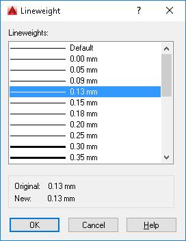 Πατήστε στην επιλογή Load αν θέλετε να χρησιμοποιήσετε περισσότερα ήδη γραμμών. Lineweight Αλλάζει το πάχος γραμμής των αντικειμένων του επιλεγμένου Layer.
