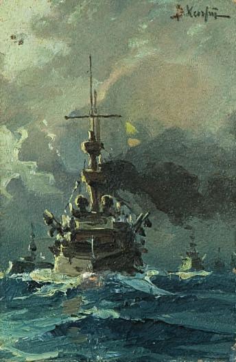 Βασίλειος Χατζής (1870-1915) α) Πολεμικό πλοίο, β)