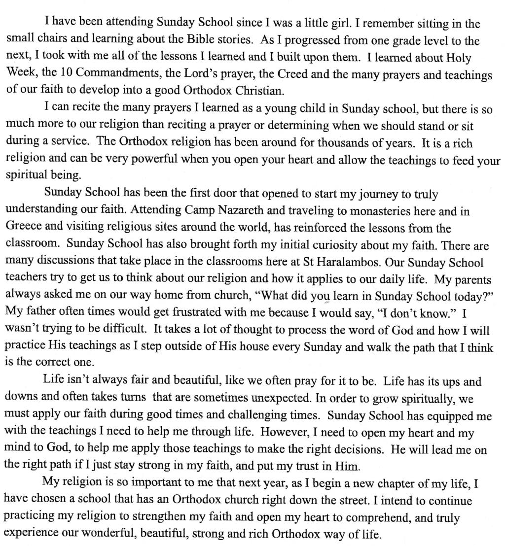 SAINT HARALAMBOS SUNDAY SCHOOL LAURA ANNE DIERINGER MEMORIAL