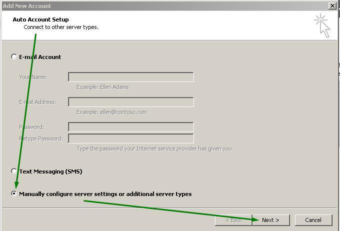 Microsoft Outlook 2010 1) Ο χρήστης ανοίγει το πρόγραμμα και επιλέγει την καρτέλα File (Αρχείο) > Account Information (Πληροφορίες Λογαριασμού) > Add Account (Προσθήκη