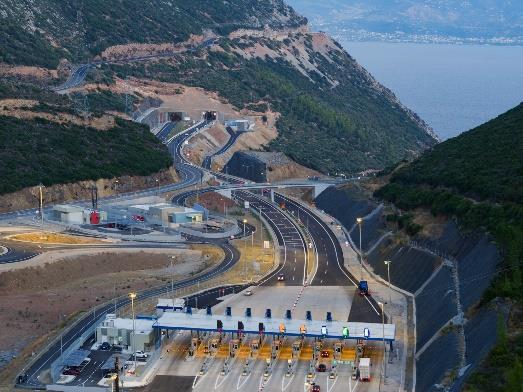 Α/Κ Εγνατίας στη ΧΘ 196+000 2. 4 Μετωπικούς & 10 Πλευρικούς Σταθμούς Διοδίων α.