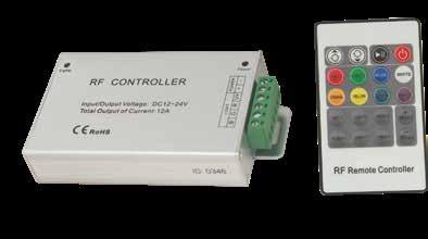 RGB Controllers Controller RGB R 3X4A 12-24Vdc Mε Χειριστήριο 20 Κουμπιά KAΤΑΛΟΓΟΣ 2018 CONTROLLER Τάση εισόδου: 12-24Vdc Έξοδος: σταθερής τάσης Ρεύμα εξόδου: 3CH, 4A/CH (12A max) Ισχύς
