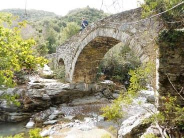 Το δεύτερο γεφύρι είναι αυτό της Κάτω Κερασιάς (1886) Στο νοτιοανατολικό άκρο της Κάτω Κερασιάς, το δίτοξο αυτό γεφύρι, γεφυρώνει το Κερασιώτικο ρέμα πριν αυτό καταλήξει στη λίμνη Κάρλα.