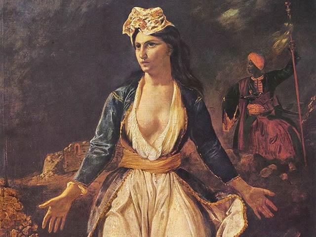 323 "LA GRECE SUR LES RUINES DE MISSOLONGHI" (H Ελλάδα