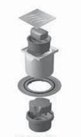 grid Σιφώνι κάθετο 150x150 με μαύρο και λευκό γυαλί Vertical drain