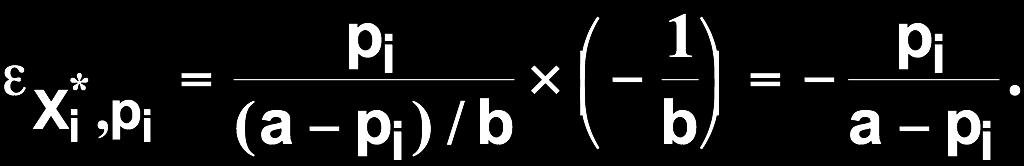 Έστω p i = a - bx i.