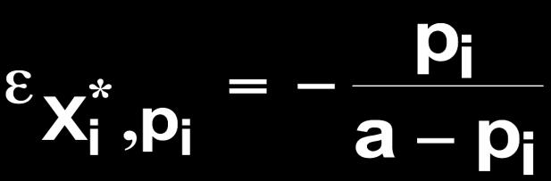 Ελαστικότητα σημείου p i a a/2 p i = a - bx i * Ελαστικό ως προς την