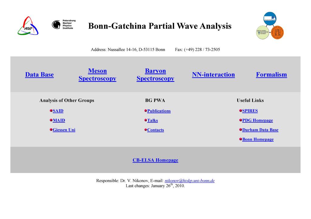 atchina analysis of photoproduction data ECT workshop, Trento 3.6-4.7.4 Bonn-Gatchina partial wave analysis group: A. Anisovich, E.