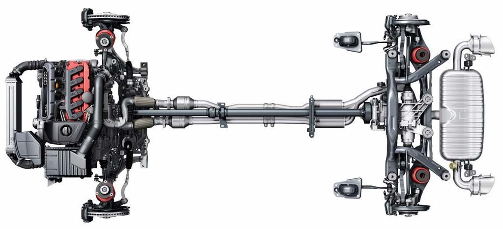 Vozni postroj Uvod Kod voznog postroja Audi TT RS iskorištava izvanredne kvalitete koje osnovna konstrukcija Audija TT već posjeduje.