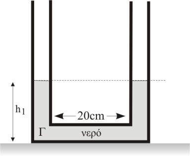 Να υπολογίσετε: Β) την υψομετρική απόσταση x μεταξύ της ελεύθερης επιφάνειας του λαδιού και της ελεύθερης επιφάνειας του νερού.