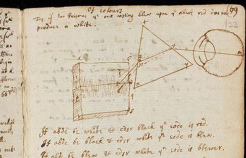 Αυθεντικό χειρόγραφο του Νεύτωνα//https://sciencearchives.wordpress.