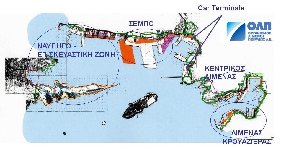 Το ΣΕΜΠΟ και το Car Terminal το εμπορικό λιμάνι Εικόνα 4. Οι εγκαταστάσεις του Οργανισμού Λιμένος Πειραιώς. Παρουσίαση οικονομικών αποτελεσμάτων ΟΛΠ 2015 2.
