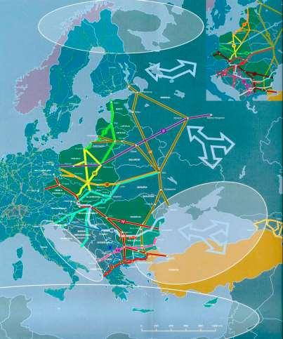 Ευρώπη, τα Βαλκάνια και τη Ασία. Συνδέεται με 4 λιμάνια, 6 αεροδρόμια.