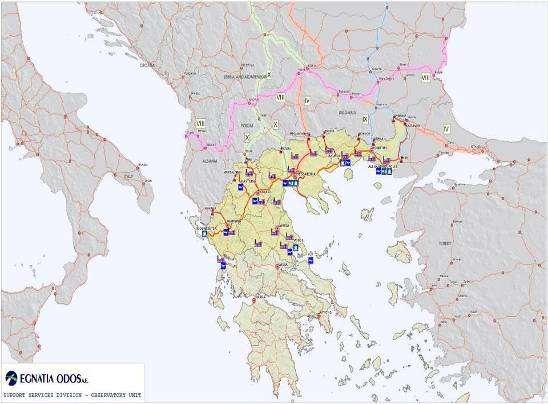 Ζώνη Επιρροής της Εγνατίας Οδού στην Ελλάδα Κύρια Χαρακτηριστικά 50% της συνολικής έκτασης της Ελλάδας 36% του πληθυσμού της χώρας 30% του συνολικού