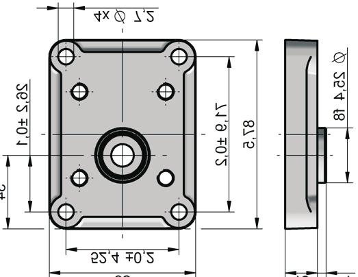 C Front pump (shaft side) - inlet, outlet port Rear pump -