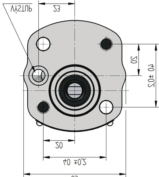 GP Pumps - basic design in millimeters (inches)