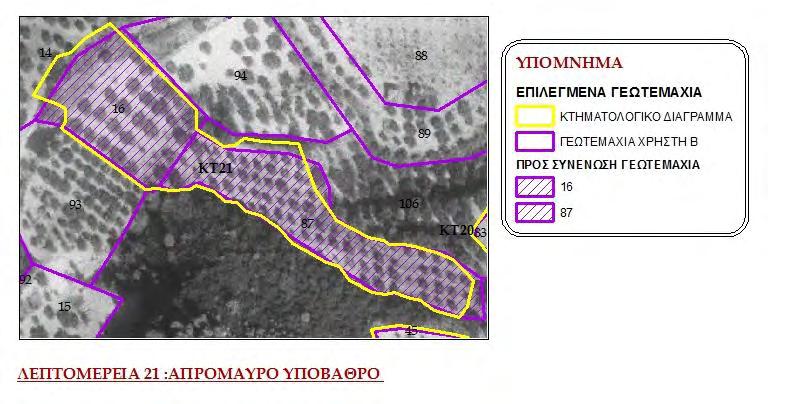 Ολοκληρώνοντας την διόρθωση των γεωτεμαχίων, συνεχίζουμε με την σύγκριση και την ανάλυση των διαφορών τους.