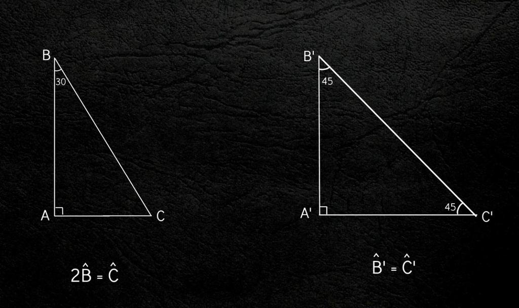 Ο Πλάτωνας μέσα από την αφήγηση του «Τίμαιου» αναφέρει ότι ως βασική μονάδα δημιουργίας θεωρεί δύο τρίγωνα: το ορθογώνιο τρίγωνο με οξεία γωνία ίση με 30 και το ορθογώνιο ισοσκελές τρίγωνο.