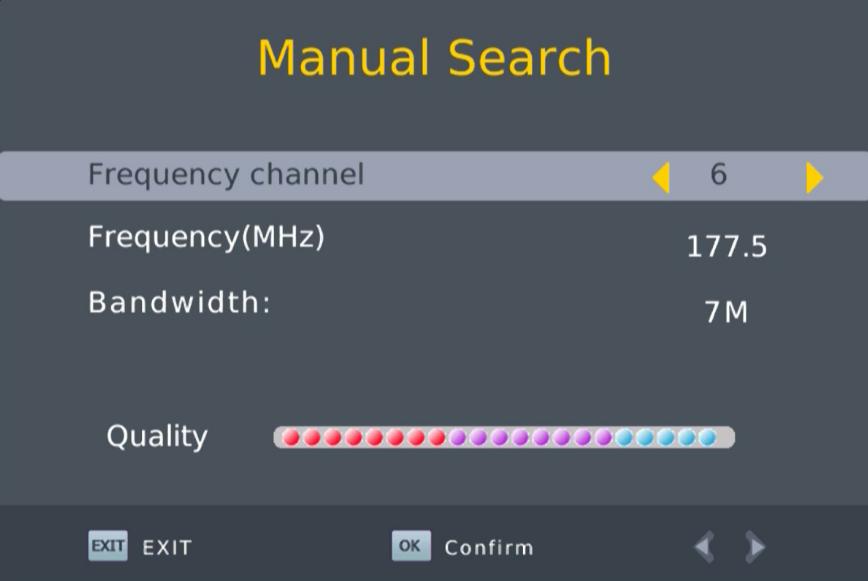 Χειροκίνητη αναζήτηση Εγκαταστήστε νέα κανάλια με μη αυτόματο τρόπο. Αυτή η επιλογή προσθέτει νέα κανάλια χωρίς αλλαγή της τρέχουσας λίστας καναλιών. 1.
