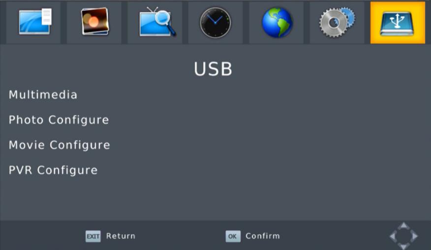 (7) USB Πατήστε το κουμπί MENU και επιλέξτε [USB].