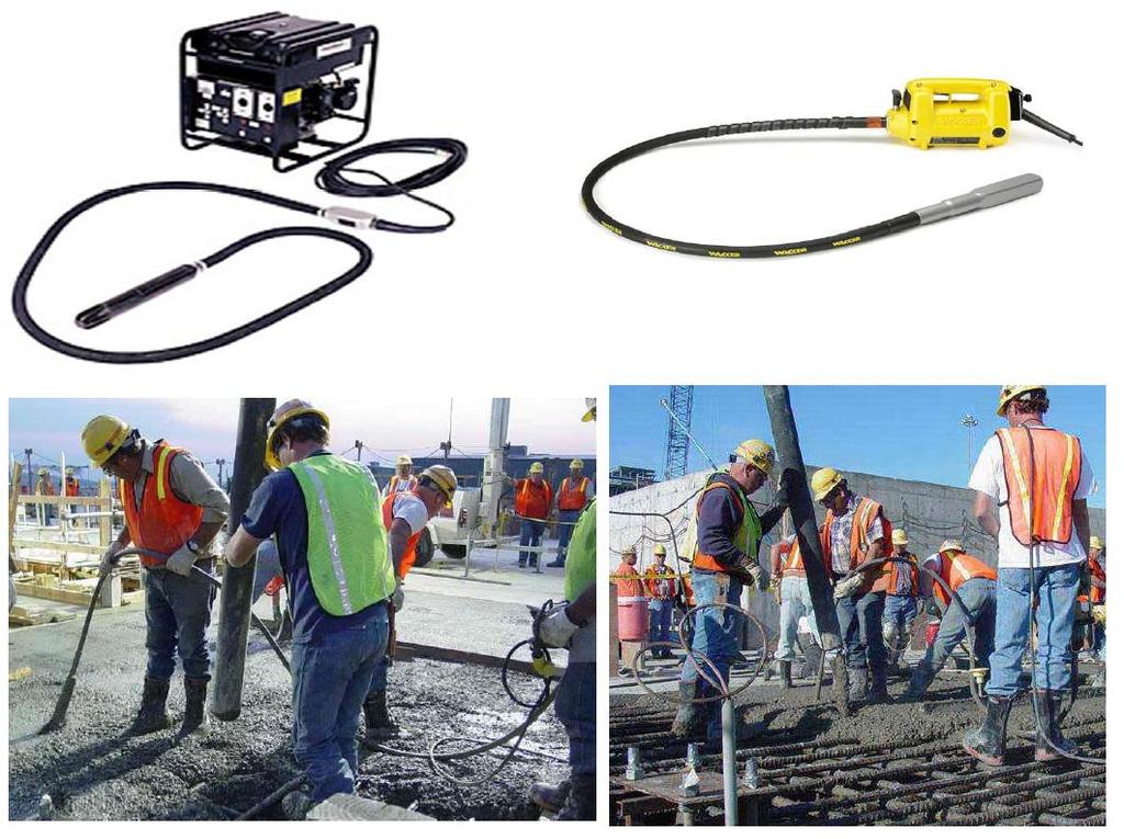 Slika 56. Unutrašnji vibratori, [9] i [10] Radijus djelovanja ovisi o konstrukcije i iznosi 25 do 75 cm. Preklop radijusa vibriranja mora iznositi 1,5Rd, (slika 57.).