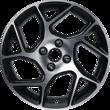 17" 5 x 2 ακτίνων σε σχήμα αστέρα, με φινίρισμα Black Matt/φρεζαριστό 7,5 x 17", offset 42,5 mm, για ελαστικά