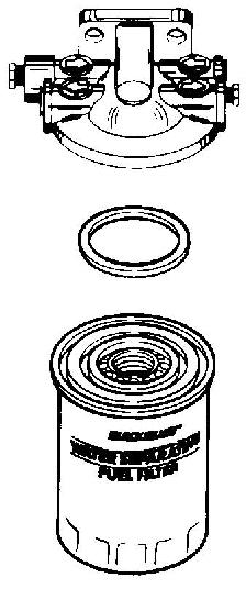 Ενότητα 5 - Συντήρηση 10. Αφαιρέστε το χρησιμοποιημένο στοιχείο φίλτρου καυσίμου διαχωρισμού νερού από το καπάκι φίλτρου και τοποθετήστε το σε ένα καθαρό εγκεκριμένο δοχείο. 11.