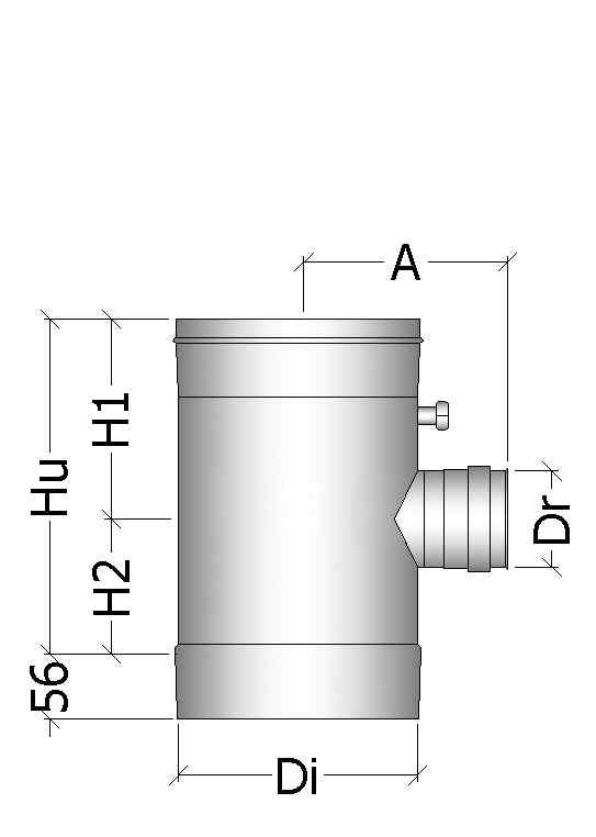 KI 099: ISPEZIONE CON FORO E TERMOMETRO / INSPECTION OPENING AND THERMOMETER Elemento provvisto di foro e termometro per l'analisi dei fumi Element provided with a round hole and a thermometer to