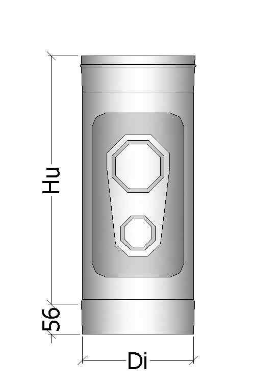 previsto per il raccordo al canale da fumo di apparecchi a gas di "Tipo C", fornito con guarnizione Element designed to connect the connecting flue pipe of gas-fired appliances "Type C", provided