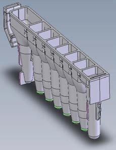3. Τοποθετήστε ένα κενό σωλήνα έκπλυσης στη θέση σωλήνα έκπλυσης για κάθε φυσίγγιο στο δίσκο πλατφόρμας Maxwell CSC Deck Tray.