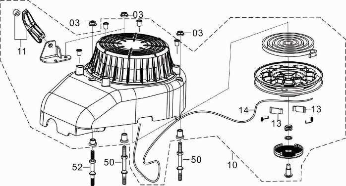 FIG.500 RECOIL STARTER 500_03 90305-0600-31 NUT M6 3 500_10 28200-Z020510-Q2 RECOIL STARTER 1 500_11 28210-Z020210-00 RECOIL KNOB 1 500_13