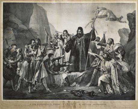 469 468 468 LIPPARINI, Ludovico. L Arcivescovo Germanos, che pianta lo stendardo della Croce sulle rupi di Calavrita nel giorno 25 Marzo 1821.
