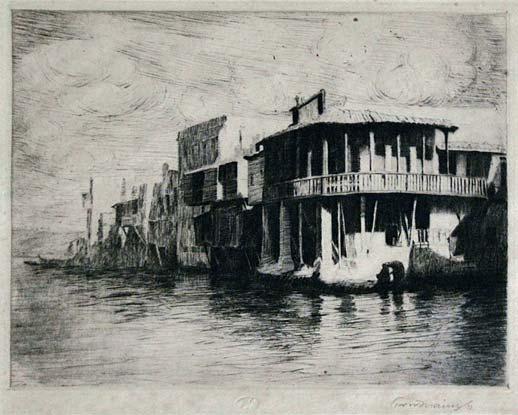 Ἔκθεσης Χαρακτικῆς ], Ἀθήνα 1938, ἀρ. 49. 300-400 496 ΓΙΑΝΝΟΥΚΑΚΗΣ, Δημήτρης. Βενετία Μυκόνου. 1937. Βελονογραφία, 176 x 238 mm.