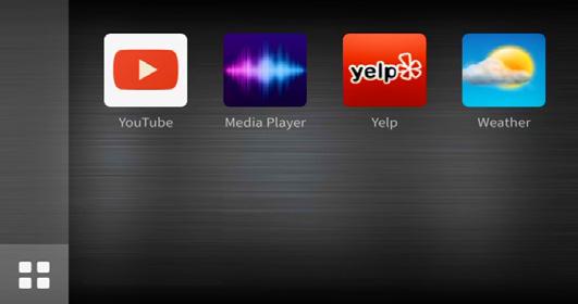 APPS Android Auto /Apple CarPlay ÑÑΠλήκτρα χειρισμού και διαθέσιμες Εφαρμογές στην οθόνη Εφαρμογής 1 Οθόνη πηγής WebLink 1 [ ] Εμφανίζει το κύριο μενού της οθόνης πηγής «WebLink».
