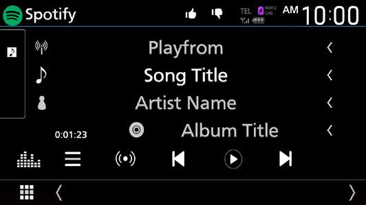 Λειτουργία Spotify Σε αυτή τη μονάδα μπορείτε να ακούσετε Spotify ελέγχοντας την εφαρμογή, που είναι εγκατεστημένη στο iphone ή στο Android.