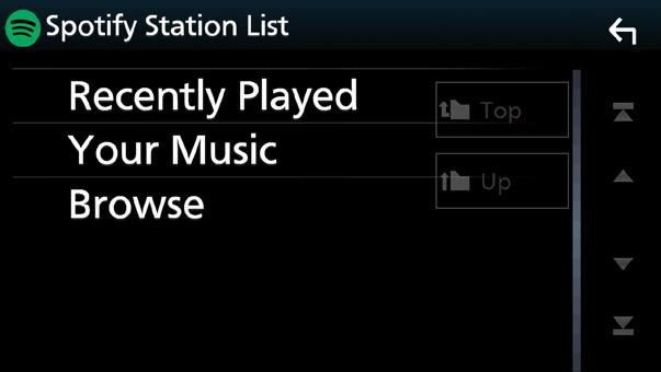 APPS Android Auto /Apple CarPlay 3 Πλήκτρα λειτουργίας [ ] : Εμφανίζει την οθόνη του Μενού [ ] : Επιλέγεται νέος ραδιοφωνικός σταθμός που σχετίζεται με τον καλλιτέχνη του τραγουδιού που παίζει και