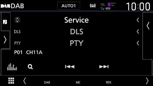 2 6 1 6 2 6 9 Περιεχόμενο A: DLS, Είδος PTY Περιεχόμενο Β: Τίτλος Τραγουδιού, Όνομα Καλλιτέχνη, Όνομα συνόλου Περιεχόμενο Γ: Παίζει Τώρα, Επόμενο Πρόγραμμα, Ποιότητα Ήχου Αγγίξτε για εναλλαγή ανάμεσα