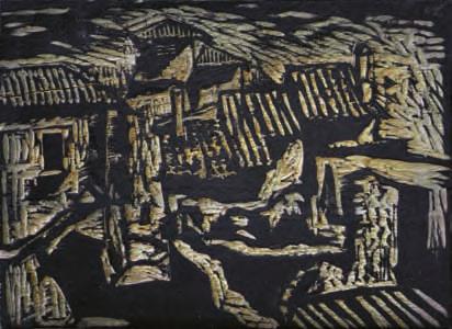 Χαλκογραφία μαλακοῦ βερνικιοῦ, 95 x 135 mm.